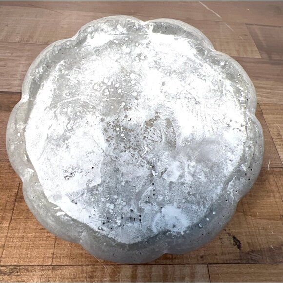 Decorative Concrete Pumpkin With Gold Stem - Picture 3 of 3